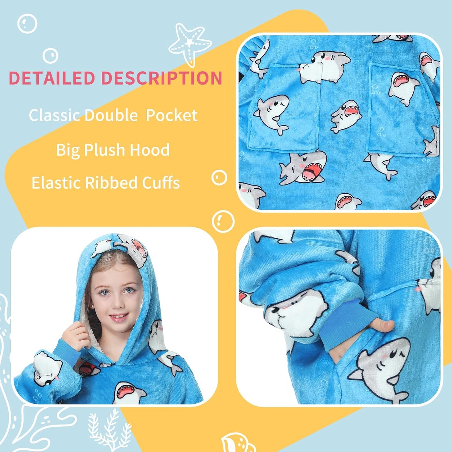 Aemicion Strawberry Blanket Hoodie,Oversized Sherpa Wearable Hooded Blanket,Warm Cozy Sweatshirt Gifts for Women Girls Adult