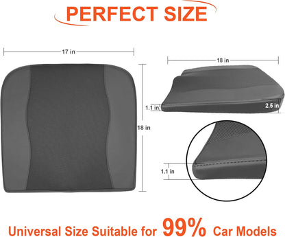 Lofty Aim Car Seat Cushion, Comfort Memory Foam Car Cushions for Driving - Sciatica & Lower Back Pain Relief, Driver Seat Pillow for Auto, Office Chair, Wheelchair - Black
