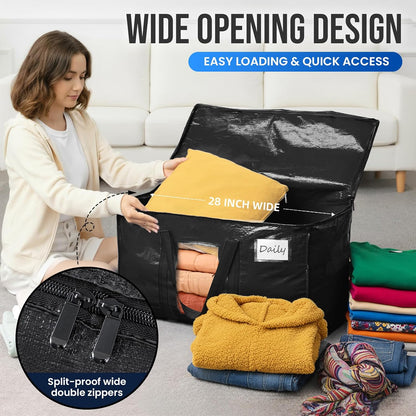 TAILI Blue Extra Large Moving Bags,Storage Bags with Visible Window