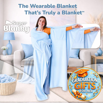 Super Blanky Wearable Blankets for Women & Men, Graduation Day Gift for Her, Cozy Gifts for Women, Wife Birthday Gifts Ideas