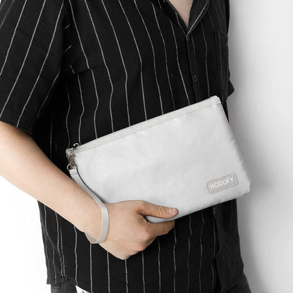 Hodufy Fireproof Money Bag (2000), Fireproof Document Bags, Gray, A5 Size, Zipper Closure
