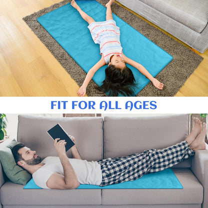 Drydiet Cooling Pad Mat for Bed Cooling Mattress Pad Gel for Sleep, Summer Hot Flashes, Adult, Pets, No Water or Electricity Required(Plain,48 x 28 Inch,Light Blue)