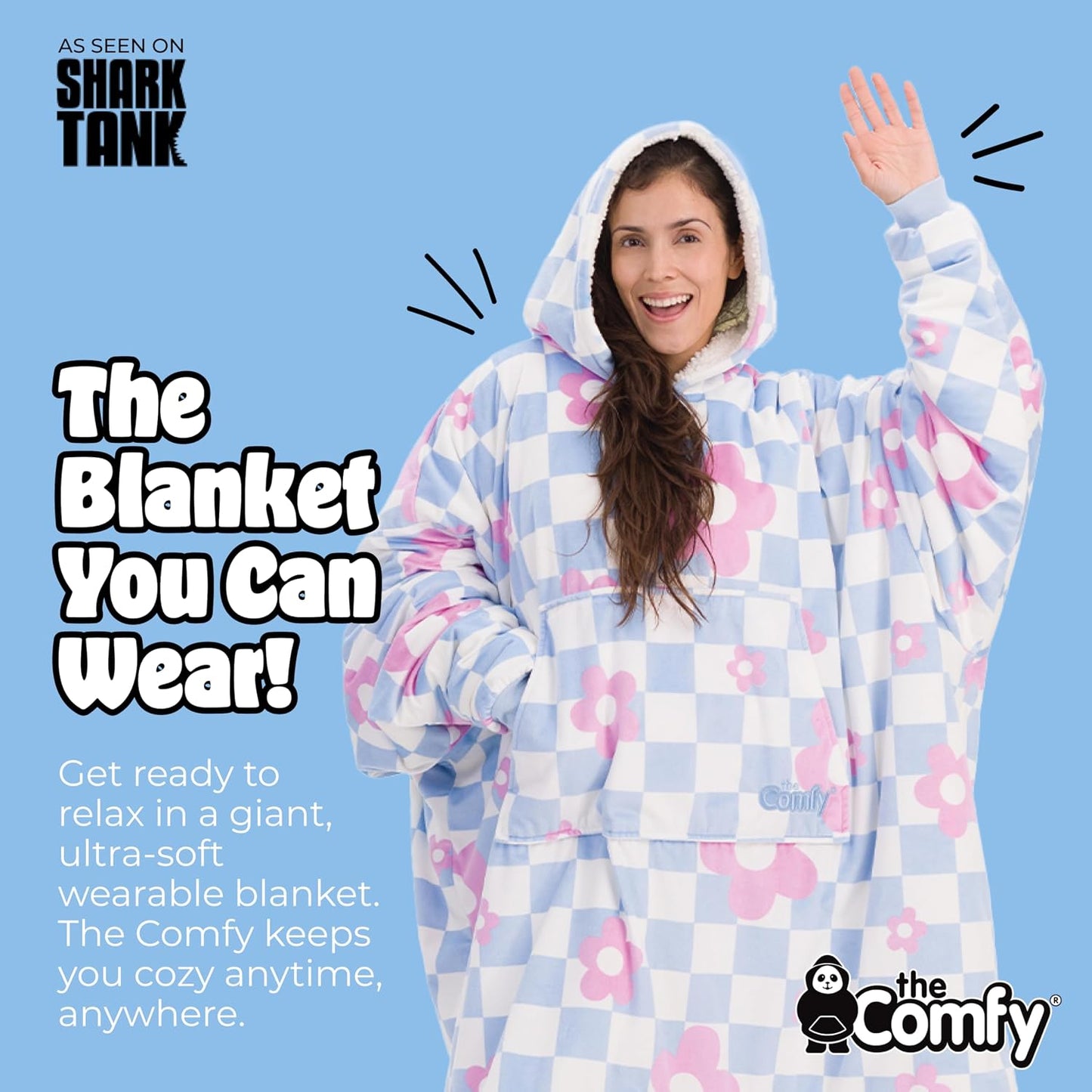 THE COMFY Original | From Shark Tank | Patented | Oversized Sherpa Wearable Blanket Hoodie| Gift for Women & Men | One Size