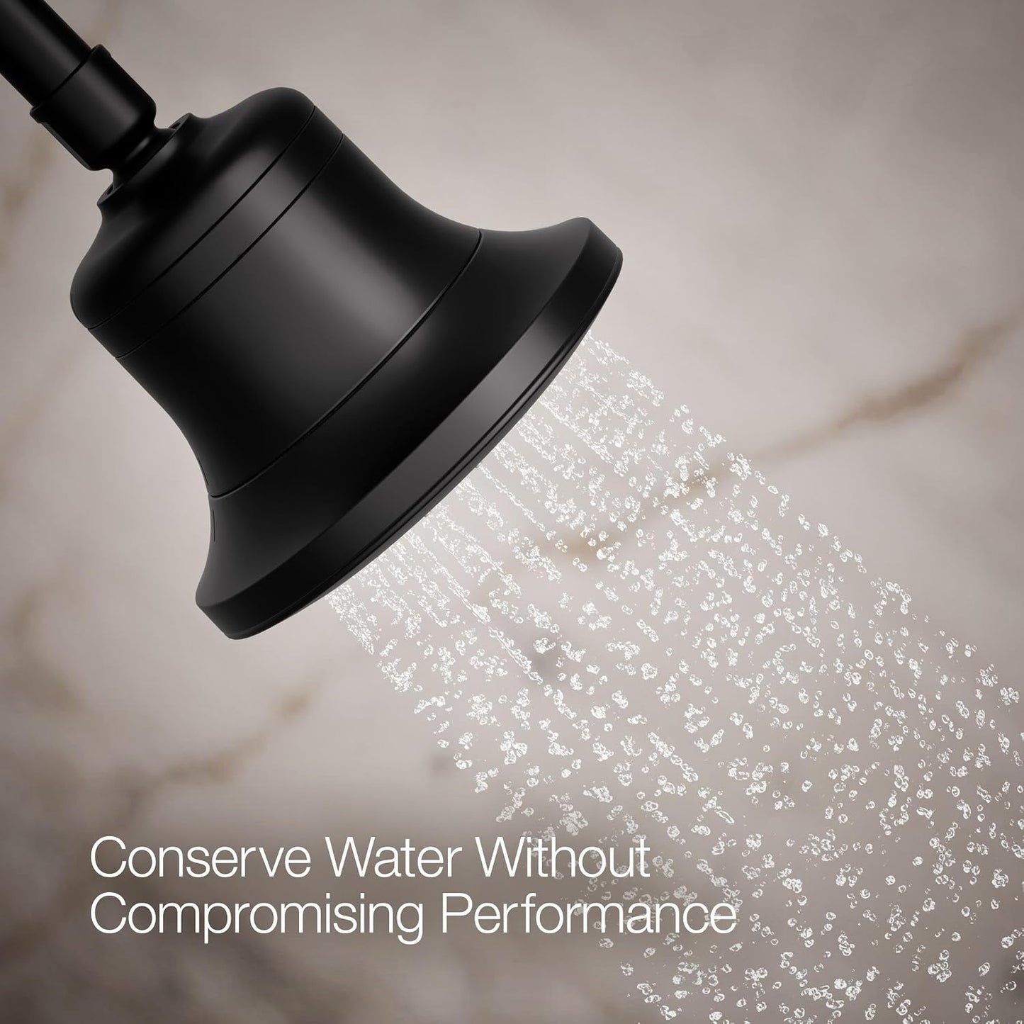 KOHLER 33631-Y-BN Cinq Round Single-Function Filtered Showerhead, Five-Layer Filtration, 2.5 GPM, Full Coverage Spray, Premium Durable Material, Vibrant Brushed Nickel