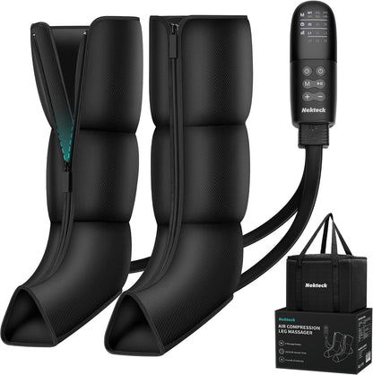 Nekteck Leg Massager for Circulation and Pain Relief, 6 Modes & 6 Intensities Air Compression Boots Helpful for Leg Swelling, Edema RLS, FSA Eligible Gifts for Mom Men Women Dad Birthday