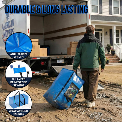 TAILI Blue Extra Large Moving Bags,Storage Bags with Visible Window