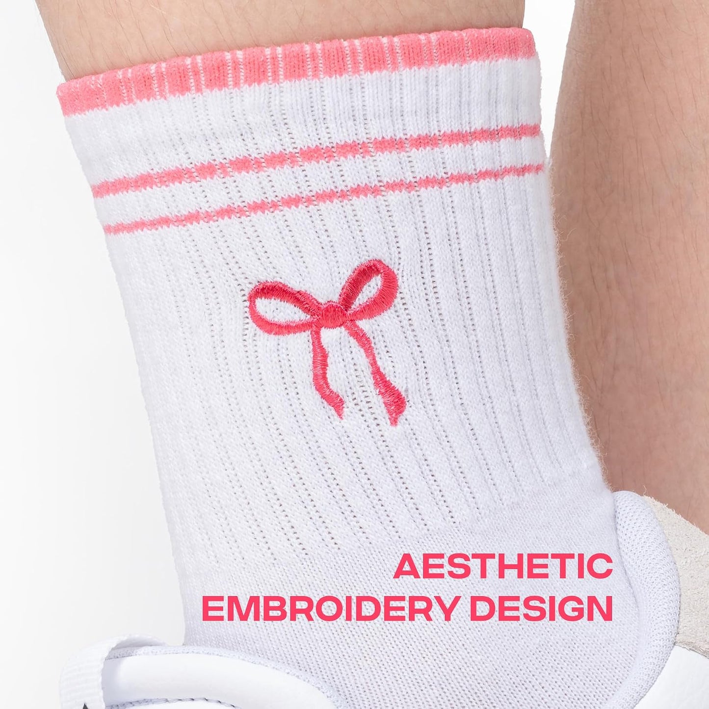 COOLMATE Pilates Socks with Grips for Women, Yoga Socks, Crew Non Slip Women for Barre, Pilates Gifts for Women - Colors B