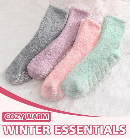 Slipper Socks for Women Men Grip Hospital Socks with Grips Fuzzy Non Slip Warm Womens Gifts