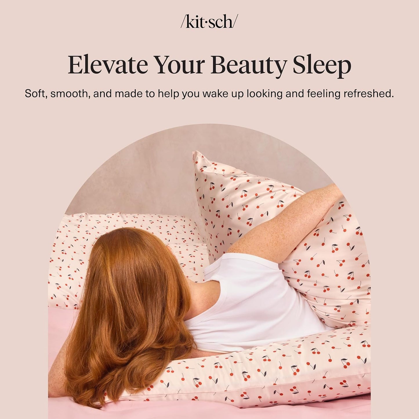 Kitsch Satin Pillowcase with Zipper for Hair & Skin - Softer Than Silk Pillow Cases, Smooth Cooling Satin Pillow Case, Wrinkle-Free, Machine Washable - Pillow Cases Standard Size (19x26) - Blush