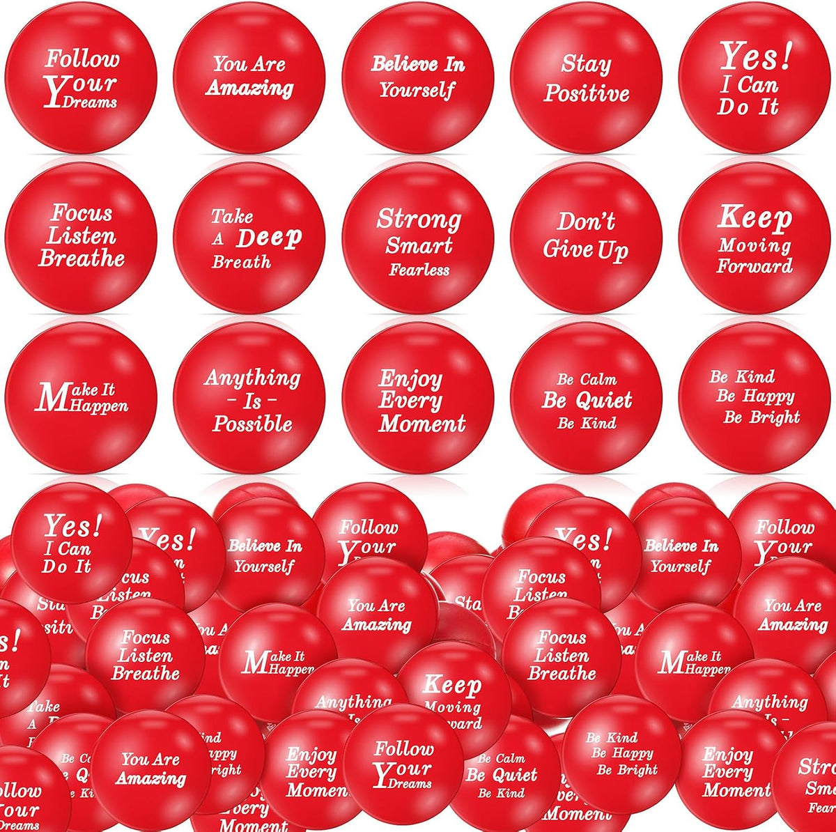 Poen 120 Pcs Motivational Foam Balls with Inspirational Quotes