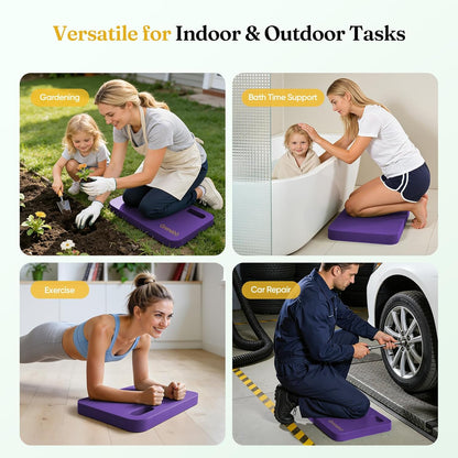 Grenebo 2-Pack 1.6" Extra Thick NBR Foam Garden Kneeling Pads, Ultra Soft Cushion Kneeling Pads for Gardening, Gardening Kneeling Pad for Baby Bathing, Work, Exercise, 17.3×11×1.6 in, Black
