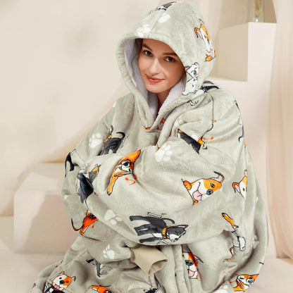 Narecte Cozy Oversized Blanket Hoodie Wearable Blanket Adults Soft Hooded Blanket Hoodie Birthday Gifts for Women Christmas - Colors B