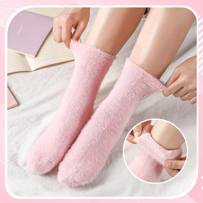 Geyoga 5 Pairs Fuzzy Socks for Women Cozy Spa Slipper Socks Coquette Preppy Stuff Soft Fluffy Home Sleeping Birthday Gift