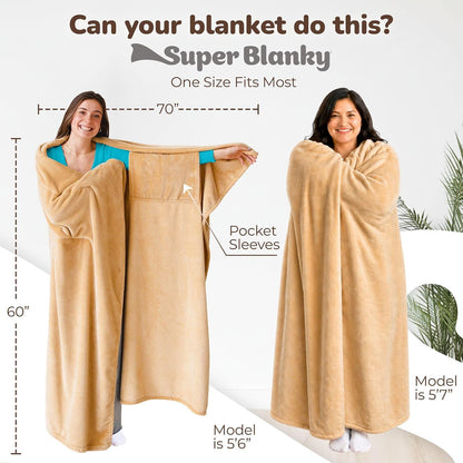 Super Blanky Wearable Blankets for Women & Men, Graduation Day Gift for Her, Cozy Gifts for Women, Wife Birthday Gifts Ideas