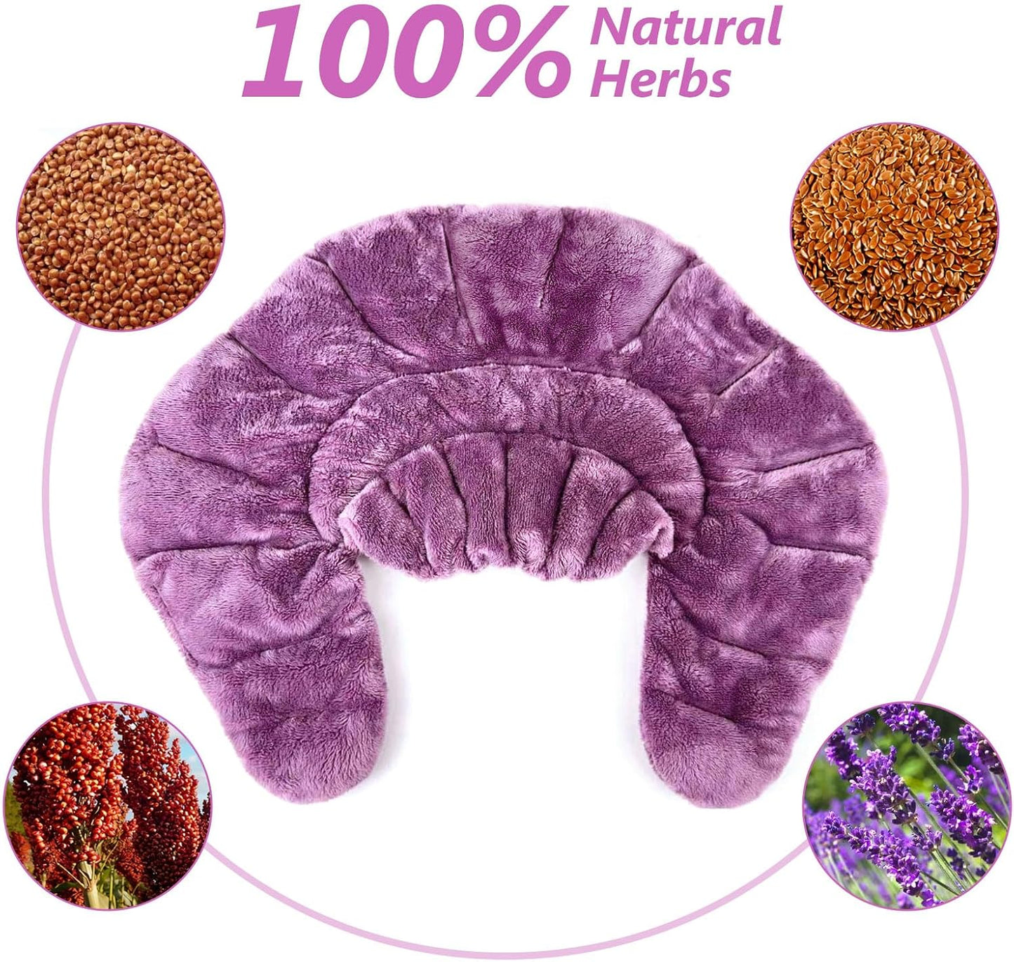 RelaxCoo Microwavable Heating Pad for Neck, Shoulders, and Back - Weighted Neck Warmer with Moist Heat, Purple, Lavender Scented
