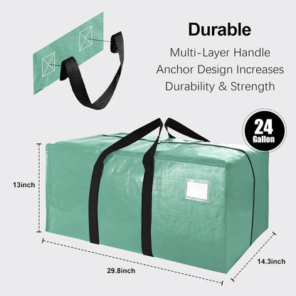 VELVETSURE Heavy Duty Extra Large Moving Bags W/Backpack Straps - Strong Handles & Zippers, Storage Totes For Space Saving, Fold Flat, Alternative to Box and Bin (Set of 6, Multicolor)