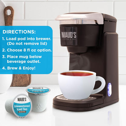 Maud's Organic Chamomile Lavender Tea Pods, 24 ct, Single Serve Pods – 100% Gourmet Blended Tea Leaves, Compatible with Keurig K Cups Maker