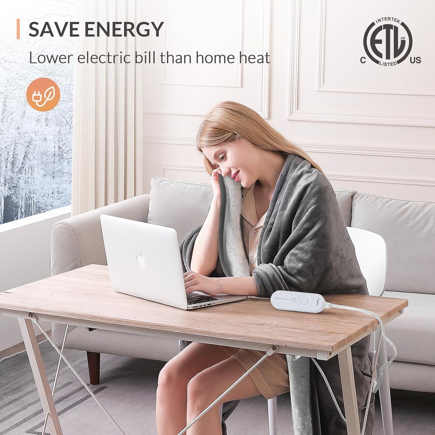 HOMLYNS LuxeHeat Heated Blanket Electric Blanket, Soft Flannel Sherpa Heated Throw, Heating Blanket with 5 Heat Settings, 3 hrs Timer Auto Shut Off (50x60 inches, Purple), Only for 120V Voltage Use