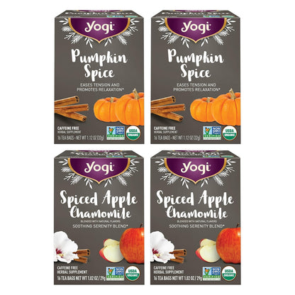 Yogi Fall Spice Variety Sampler Pack, 16 Tea Bags (4 Pack)