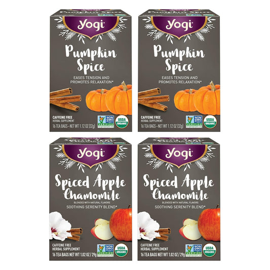 Yogi Fall Spice Variety Sampler Pack, 16 Tea Bags (4 Pack)