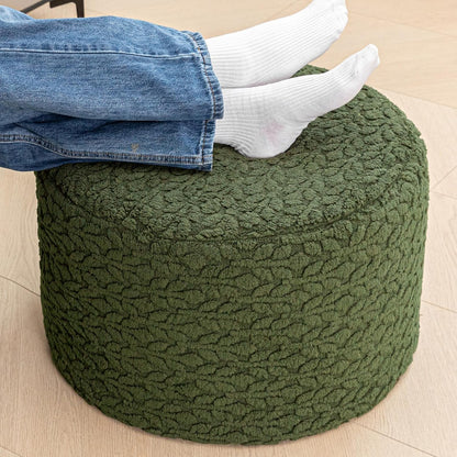 Round Pouf Ottoman 20 x 20 x 14 Inches Boho Poof Home Decor Floor Pouffe Ottoman Foot Rest for Couch Sofa Bean Bag Chairs Living Room Bedroom (Green)