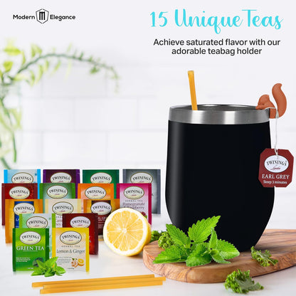 Modern Elegance Tea Tumbler Gift Set for Women, Teal