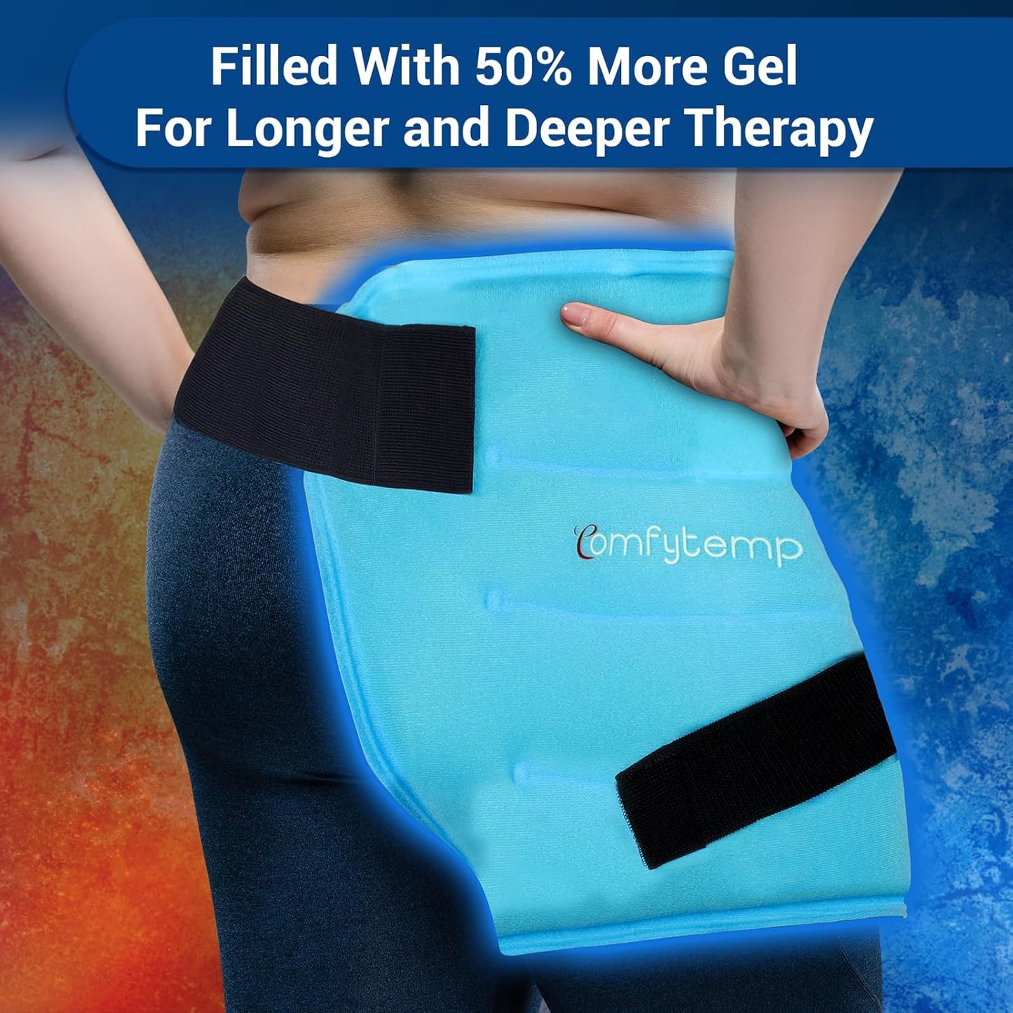 Comfytemp Hip Ice Pack Wrap for Sciatica Pain Relief, Hip Replacement Kit After Surgery, Reusable Gel Ice Pack for Injuries, Hot Cold Compress Recovery Items Physical Therapy for Men Women (L/XL/2XL)