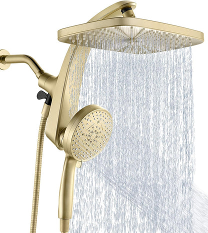 BOZYBO Rain Shower Head with Handheld: High Pressure Shower Heads with Handheld Spray Combo, 12" Rainfall Shower Head and 9 Sprays Hand Showerheads with Magnetic Docking and Power Jets, Black 1.75GPM