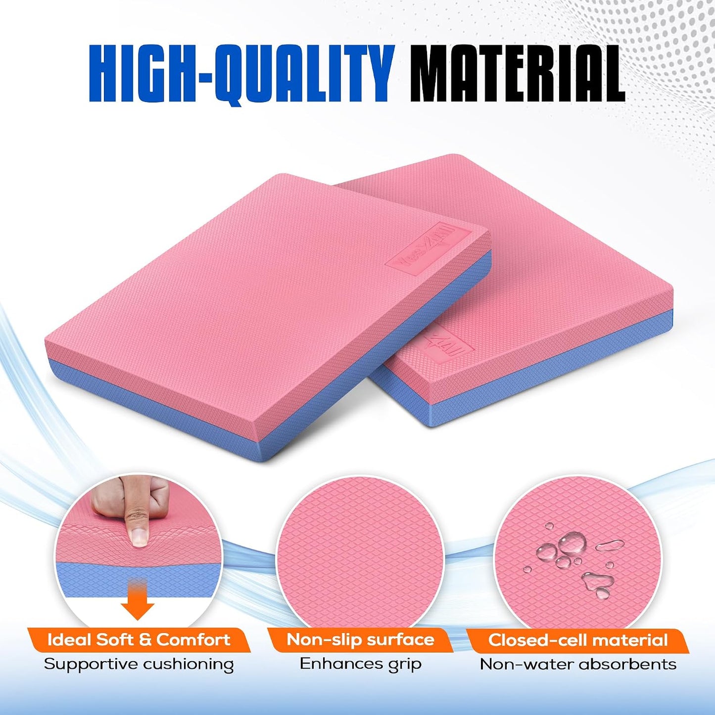 Yes4All Balance Pad, Nonslip TPE Foam Balance Pad with Upgraded Sizes - L, XL, XXL Balance Mat for Fitness, Yoga & Stability Training - Multicolor Options