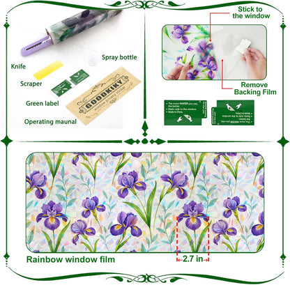 Window Film, Frosted Privacy, One Way Tint, UV Block, Heat Insulation, Anti-Glare, Static Cling, Renter Friendly for Home Bathroom Door