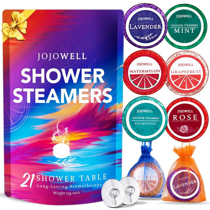 Shower Steamers Aromatherapy - 21Pcs Birthday Gifts for Women, Mom, Wife, Her, Best Friend, Daughter, Sister, Teens & Girlfriend, Self Care with Natural Essential Oils Relaxation Home SPA Gift Set