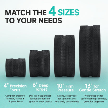Back Wheel Foam Roller – Targeted Back & Neck Relief, Lumbar Spine Stretcher, Spinal Decompression Back Stretcher, Massage Roller with Density Foam for Physical Therapy, Supports 500lbs
