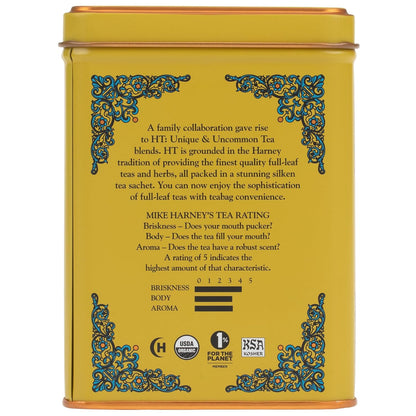 Harney & Sons HT Organic Ginger Lemon Herbal Tea, 20 Sachets in Tin