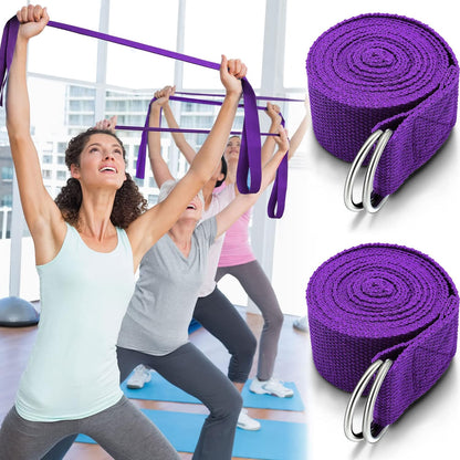 6 Pcs Yoga Straps for Stretching 8 Ft, Safe D Ring Buckle