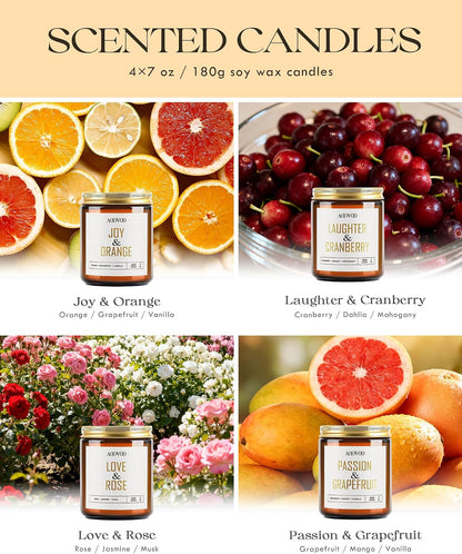 AOOVOO Scented Candles - 4PC Candle Set, 36 oz Soy Candles