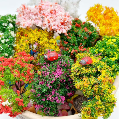 Cayway 26 PCS Outdoor Fairy Garden Miniatures Mini Zen Garden Accessories, Artificial Grass, Model Trees, Terrarium Ornaments, Dollhouse Supplies, Bonsai Decorative Craft Tools Kit