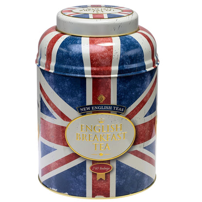 New English Teas Union Jack Tea Tin with 240 English Breakfast Tea Bags