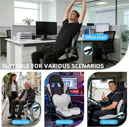 2026 Upgraded Orthopedic Memory Foam Seat Cushion with Adjustable Strap, Coccyx & Sciatica Pain Relief, Washable Non-Slip, Ergonomic Support for Office Chair, Car & Wheelchair (Dark Grey)
