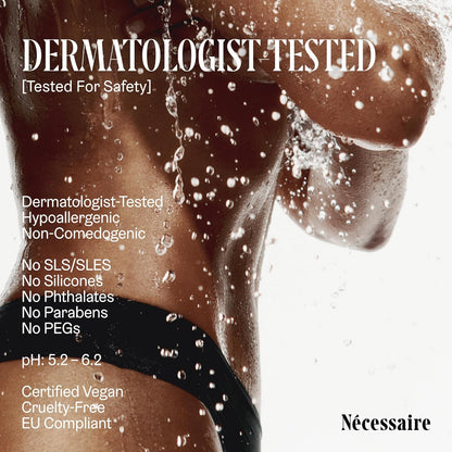 Nécessaire The Body Exfoliator. Eucalyptus. AHA/BHA/PHA. Resurface Skin. Smooth KP and Rough Patches. Hypoallergenic. Dermatologist-Tested. 180 ml / 6.1 fl oz