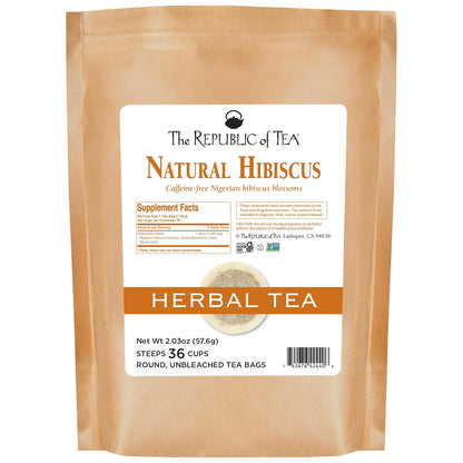 The Republic of Tea – Natural Hibiscus Tea, 36 Tea Bags, Herbal Blend, Caffeine Free, Gluten Free