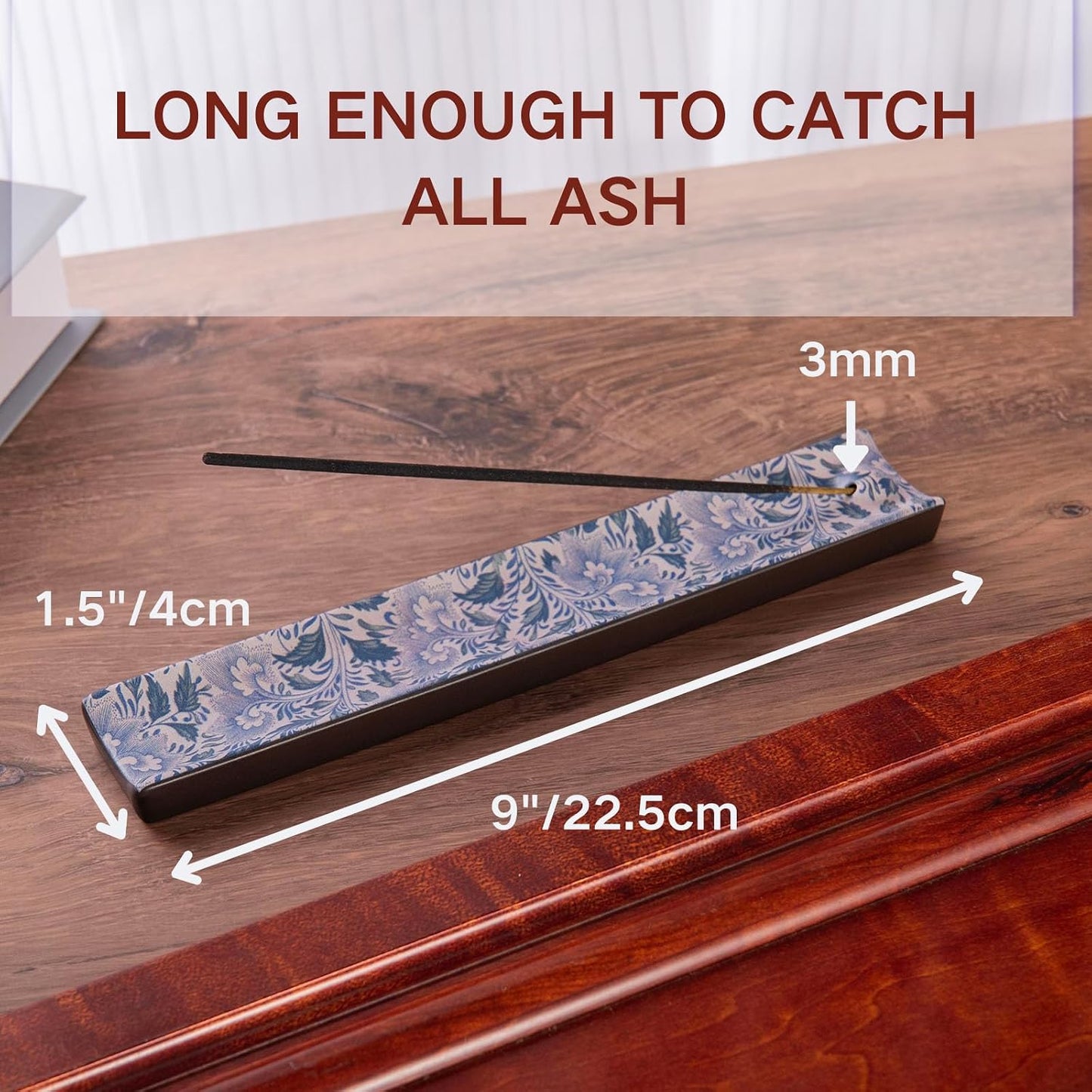 Incense Holder for Sticks, Ceramic Incense Burner with Ash Catcher, Aesthetic Decor for Home, Room & Office, Unique Gifts for Housewarming Yoga, Meditation & Spa