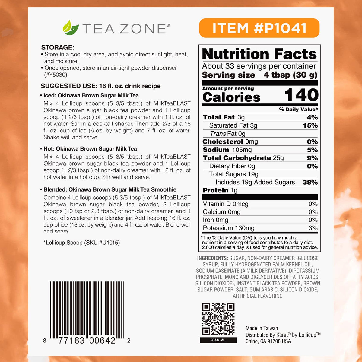 Tea Zone 2.2 lbs MilkTeaBLAST Okinawa Brown Sugar Powder