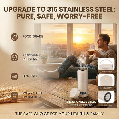 Portable Electric Kettle For Travel, 120V, 450ml, 4 Temperature Control