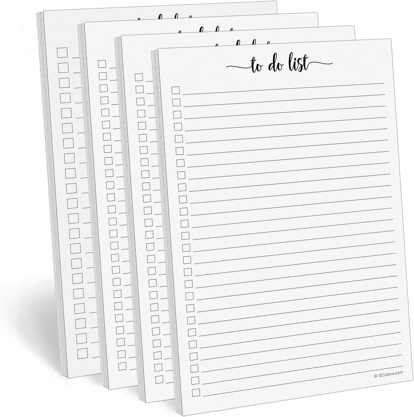 321Done To-Do Checklist Notepad, 50 Sheets Thick Paper, Half Size 5.5x8.5 College Ruled Planning Note Pad for Shopping List, Tasks Planning for Home Office, Made in USA