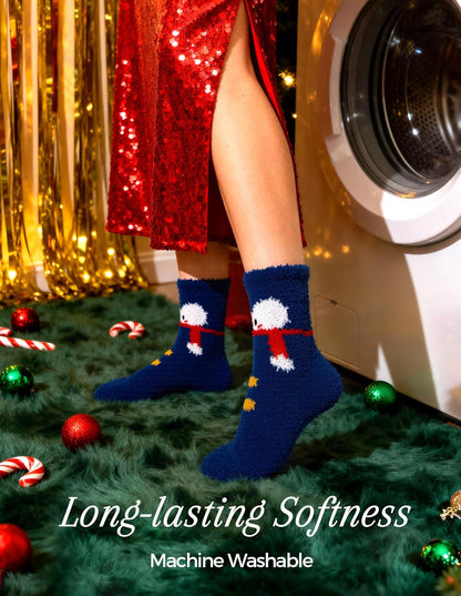 TEHOOK Warm & Cozy Gifts for Women, Fluffy Fuzzy Plush Sleeping Slipper Socks - Soft Warm Fabric