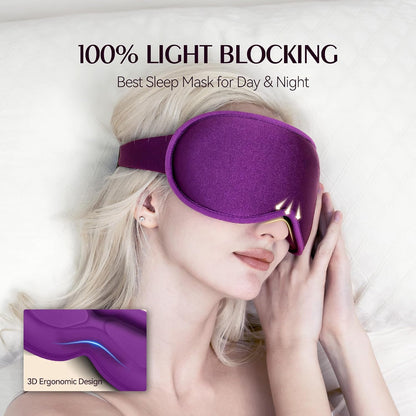 Weighted Blackout Sleep Mask for Men, 3D Contoured Zero Eye Pressure, Lash-Friendly Deep Eye Cups, Adjustable Slide Buckle Strap, Office Nap & Business Travel Essential, Relaxation Gift for Him(Black)