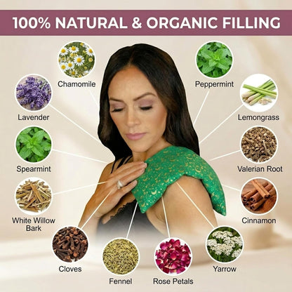 Nature's Approach Basic Herb Pack Rice Heating Pad Microwavable Reusable Heat Pack with Herbal Aromatherapy Fill, Freezer and Microwave Safe for Hot and Cold Therapy, Celestial Indigo
