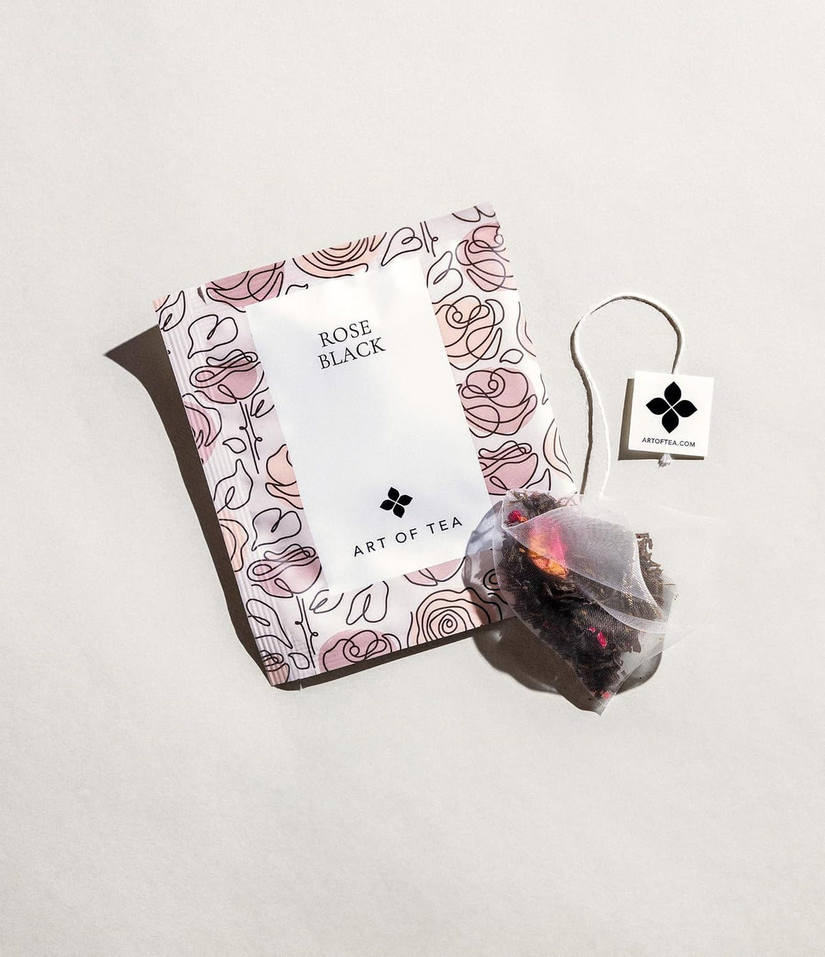 Art of Tea Rose Black Tea, 50 Count Premium Floral Black Tea Bags, Smooth Caffeinated Black Tea with Rose Petals, Gourmet Aromatic Tea Bags for Morning or Afternoon Tea