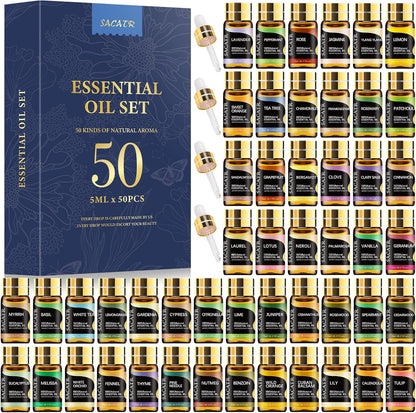 SACATR 60 Pcs Natural Essential Oil Sets,Fragrance Oil Scent (60 * 10ML)