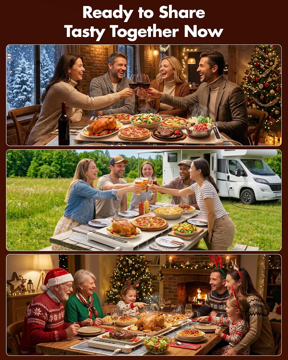 Warming Mat For Food Extra Large 36"x16" 580W Food Warming Mat With Heat Resistant Pad,Chafing Dishes for Buffet 6 Temp 6 Hour,Roll Up Food Warmers for Parties Buffet for Catering Gatherings